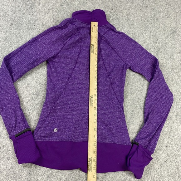 Lululemon Pullover Womens 2 Purple Define Space Dye‎ Half Zip Thumbholes Running - Picture 12 of 14